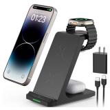 Wireless Charging Station, 3 in 1 Fast Wireless Charger Stand for Multiple Devices Apple Watch Ultra Series 11 10 9 8 7 6 SE 5 4 3 2, iPhone 17 16 15 14 13 12 11 Pro Max/Plus/Air/X/XS/XR, Airpods Pro Wireless Charging Station, 3 in 1 Fast Wireless Charger Stand for Multiple Devices Apple Watch Ultra Series 11 10 9 8 7 6 SE 5 4 3 2, iPhone 17 16 15 14 13 12 11 Pro Max/Plus/Air/X/XS/XR, Airpods Pro