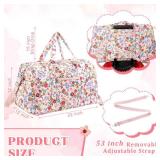 Dansydaisy Large Quilted Travel Duffle Bag for Women Floral Portable Gym Lightweight Weekender Bag with Zipper Pockets Workout Grocery Pouch Duffle Pouch for Travel Work(Pink Floral) Dansydaisy Large Quilted Travel Duffle Bag for Women Floral Portable Gym Lightweight Weekender Bag with Zipper Pockets Workout Grocery Pouch Duffle Pouch for Travel Work(Pink Floral)