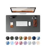 YSAGi Leather Desk Protector, Office Mat, Large Mouse Mat, Non-Slip PU Leather Blotter, Laptop Desk, Waterproof Writing Pad for Office and Home (Dark Grey, 23.6" x 13.8") YSAGi Leather Desk Protector, Office Mat, Large Mouse Mat, Non-Slip PU Leather Blotter, Laptop Desk, Waterproof Writing Pad for Office and Home (Dark Grey, 23.6" x 13.8")