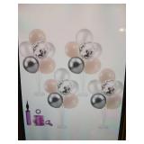 Pink and Silver Balloon Stand Centerpiece Table Decorations Set of 4 Pink and Silver Balloon Stand Centerpiece Table Decorations Set of 4