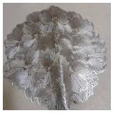 FunWheat Metallic Silver Vintage Placemats Silver Flowers 6pcs FunWheat Metallic Silver Vintage Placemats Silver Flowers 6pcs