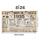 DARUNAXY 90th Birthday Party Decorations, Vintage Back in 1935 Banner 90 Year Old Birthday Party Poster Supplies Vintage 1935 Backdrop Photography Background for Men & Women 90th Class Reunion Decor DARUNAXY 90th Birthday Party Decorations, Vintage Back in 1935 Banner 90 Year Old Birthday Party Poster Supplies Vintage 1935 Backdrop Photography Background for Men & Women 90th Class Reunion Decor