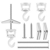 Hotop 4 Sets Ceiling Hooks for Hanging Plants Swivel Ceiling Hook with Screw Bolt Zinc Plated Spring Toggle Plant Hangers for Classroom Decoration (White) Hotop 4 Sets Ceiling Hooks for Hanging Plants Swivel Ceiling Hook with Screw Bolt Zinc Plated Spring Toggle Plant Hangers for Classroom Decoration (White)