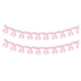 2pcs Bow Garland Banner Ribbon Bow Party Décor for Baby Shower Women Girls Bow Coquette Birthday Party Decorations (Pink) 2pcs Bow Garland Banner Ribbon Bow Party Décor for Baby Shower Women Girls Bow Coquette Birthday Party Decorations (Pink)