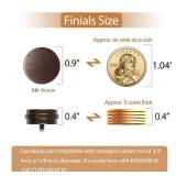 KAMANINA End Cap Replacement Finials for 3/4 or 5/8 Inch Curtain Rods, Antique Bronze Drapery Rod Finials with M6 Standard Screws, Set of 2 KAMANINA End Cap Replacement Finials for 3/4 or 5/8 Inch Curtain Rods, Antique Bronze Drapery Rod Finials with M6 Standard Screws, Set of 2