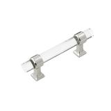 Hickory Hardware 1 Pack Solid Core Kitchen Cabinet Pulls, Luxury Cabinet Handles, Hardware for Doors & Dresser Drawers, 3 Inch Hole Center, Crysacrylic with Polished Nickel, Crystal Palace Collection Hickory Hardware 1 Pack Solid Core Kitchen Cabinet Pulls, Luxury Cabinet Handles, Hardware for Doors & Dresser Drawers, 3 Inch Hole Center, Crysacrylic with Polished Nickel, Crystal Palace Collection