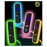1 OneBom Remote Cover for Roku, The Remote Case Compatible with Roku Voice Remote Official, Silicone Universal Protective Controller Sleeve for Roku TV Remote Glow in The Dark with Lanyard 1 OneBom Remote Cover for Roku, The Remote Case Compatible with Roku Voice Remote Official, Silicone Universal Protective Controller Sleeve for Roku TV Remote Glow in The Dark with Lanyard