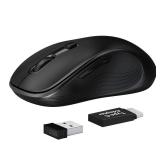 Deeliva Wireless Mouse - 2.4G USB Cordless with 3 Adjustable DPI, 6 Buttons, Ergonomic Portable Silent Mouse with Type-C Adapter for Laptop PC Computer (Black) Deeliva Wireless Mouse - 2.4G USB Cordless with 3 Adjustable DPI, 6 Buttons, Ergonomic Portable Silent Mouse with Type-C Adapter for Laptop PC Computer (Black)