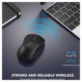 Deeliva Wireless Mouse - 2.4G USB Cordless with 3 Adjustable DPI, 6 Buttons, Ergonomic Portable Silent Mouse with Type-C Adapter for Laptop PC Computer (Black) Deeliva Wireless Mouse - 2.4G USB Cordless with 3 Adjustable DPI, 6 Buttons, Ergonomic Portable Silent Mouse with Type-C Adapter for Laptop PC Computer (Black)