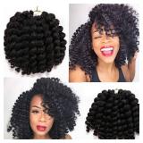 8 Inch Jamaican Bounce Crochet Hair 4 Packs 22 Strands Jumpy Wand Curly Crochet Hair for Black Women (8 Inch 4 Packs, #1B) 8 Inch Jamaican Bounce Crochet Hair 4 Packs 22 Strands Jumpy Wand Curly Crochet Hair for Black Women (8 Inch 4 Packs, #1B)