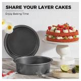 HONGBAKE Round Cake Pan Set for Baking, 8 Inch, Nonstick Deeper Circle Cake Pans with Wider Grips, 2 Pieces Layer Cake Tin, Cheesecake Mold, Huty Duty, Dishwasher Safe - Grey HONGBAKE Round Cake Pan Set for Baking, 8 Inch, Nonstick Deeper Circle Cake Pans with Wider Grips, 2 Pieces Layer Cake Tin, Cheesecake Mold, Huty Duty, Dishwasher Safe - Grey