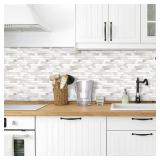 STICKGOO Thicker Design Peel and Stick, Self Adhesive Stick On Tile Backsplash for Kitchen and Bathroom, Beige & White, 12x12, 10 Sheets STICKGOO Thicker Design Peel and Stick, Self Adhesive Stick On Tile Backsplash for Kitchen and Bathroom, Beige & White, 12x12, 10 Sheets