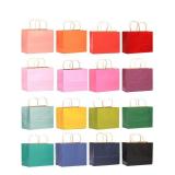 qiqee 100Pcs Wide Large Paper Gift Bags with Handles - 13"x4.5"x10" Kraft Small Party Bags - 16 Solid Colors qiqee 100Pcs Wide Large Paper Gift Bags with Handles - 13"x4.5"x10" Kraft Small Party Bags - 16 Solid Colors