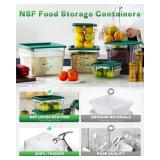 2QT NSF Food Storage Containers: 6 PCS [Food Grade][Hot&Cold Resistant] Commercial Clear Square Food Storage Containers with Scales Handles for Home Restaurant Kitchen Proof Dough(BPA FREE-GREEN)