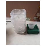 2QT NSF Food Storage Containers: 6 PCS [Food Grade][Hot&Cold Resistant] Commercial Clear Square Food Storage Containers with Scales Handles for Home Restaurant Kitchen Proof Dough(BPA FREE-GREEN)