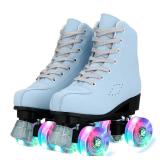 Comeon Roller Skates for Women PU Leather Roller Skates High-Top Leather for Beginners Teens for Woman,Girls and Boys,Adult(Light Blue Flash, 38=US 8) Comeon Roller Skates for Women PU Leather Roller Skates High-Top Leather for Beginners Teens for Woman,Girls and Boys,Adult(Light Blue Flash, 38=US 8)