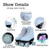 Comeon Roller Skates for Women PU Leather Roller Skates High-Top Leather for Beginners Teens for Woman,Girls and Boys,Adult(Light Blue Flash, 38=US 8) Comeon Roller Skates for Women PU Leather Roller Skates High-Top Leather for Beginners Teens for Woman,Girls and Boys,Adult(Light Blue Flash, 38=US 8)