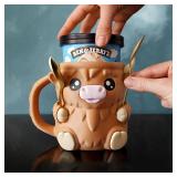 TFITWL Highland Cow Ice Pint Holder, Ice Cream Pint Sleeves Cover with Spoon & Handle,Cute Animal Ices Creams Cooler Container Leak Proof Popsicle Cozy Beer Can Cup -2 Pieces Need To Be Glued Back On TFITWL Highland Cow Ice Pint Holder, Ice Cream Pint Sleeves Cover with Spoon & Handle,Cute Animal Ices Creams Cooler Container Leak Proof Popsicle Cozy Beer Can Cup -2 Pieces Need To Be Glued Back On