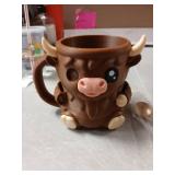 TFITWL Highland Cow Ice Pint Holder, Ice Cream Pint Sleeves Cover with Spoon & Handle,Cute Animal Ices Creams Cooler Container Leak Proof Popsicle Cozy Beer Can Cup -2 Pieces Need To Be Glued Back On TFITWL Highland Cow Ice Pint Holder, Ice Cream Pint Sleeves Cover with Spoon & Handle,Cute Animal Ices Creams Cooler Container Leak Proof Popsicle Cozy Beer Can Cup -2 Pieces Need To Be Glued Back On