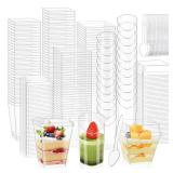 tchrules 300 Packs Dessert Cups with Lids, 5oz Mini Clear Plastic Dessert Cup Parfait Appetizer Cups for Serving Fruit Trifle Mousse Ice Cream and Pudding (300) tchrules 300 Packs Dessert Cups with Lids, 5oz Mini Clear Plastic Dessert Cup Parfait Appetizer Cups for Serving Fruit Trifle Mousse Ice Cream and Pudding (300)