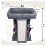 TWDEPART Cat Tree Tower with Cat Scratching Post for Indoor Cats, Activity Centre Climbing Tree with Scratching Board and Playful Toy Balls, Grey TWDEPART Cat Tree Tower with Cat Scratching Post for Indoor Cats, Activity Centre Climbing Tree with Scratching Board and Playful Toy Balls, Grey