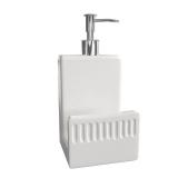 Karisky Soap Dispenser with Sponge Holder, Ceramic Dish Soap Dispenser for Kitchen Sink, 2 in 1 Refillable Liquid Hand Dispenser with Funnel, Matte White Karisky Soap Dispenser with Sponge Holder, Ceramic Dish Soap Dispenser for Kitchen Sink, 2 in 1 Refillable Liquid Hand Dispenser with Funnel, Matte White