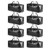 SpaceAid Heavy Duty Moving Bags  Extra Large  Black (8 Pack) - Retail: $42
