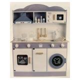 Kids Wooden Play Kitchen with Range Hood
