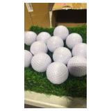 25 Pcs Golf Party Table Decorations Kit Includes 6 Artificial Grass Mats 12 Mini Golf 32 Tees 6 Banner Decorations for DIY Holiday Party Favors - Retail: $0