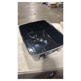 IRIS USA Large Open Top Cat Litter Box with High Sides, Scatter Shield & Scoop, Black - Easy Clean Plastic Litter Pan for Indoor Cats, Kittens or Multicat Homes - Retail: $0