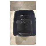 IRIS USA Large Open Top Cat Litter Box with High Sides, Scatter Shield & Scoop, Black - Easy Clean Plastic Litter Pan for Indoor Cats, Kittens or Multicat Homes - Retail: $0