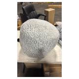 Asuprui Grey Pouf Ottoman Unstuffed Foot Rest 20x20x12 Inches Round Ottoman Pouf NO Filler Floor Poof Bean Bag Chair Foldable Floor Chair Storage for Living Room Bedroom Light Grey Cover ONLY - Retail