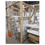 Lot of Vinyl Fencing Slats and Storage Shelf