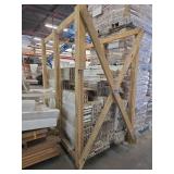 Lot of Vinyl Fencing Slats and Storage Shelf