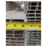 Lot of Vinyl Fencing Slats and Storage Shelf