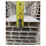 Lot of Vinyl Fencing Slats and Storage Shelf