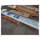 (7) Rubbermaid White Wire Shelving, Wood blinds, (2) Adjust-A-Gate