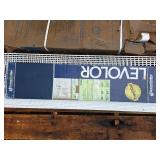 (7) Rubbermaid White Wire Shelving, Wood blinds, (2) Adjust-A-Gate