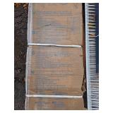 (7) Rubbermaid White Wire Shelving, Wood blinds, (2) Adjust-A-Gate