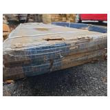 (7) Rubbermaid White Wire Shelving, Wood blinds, (2) Adjust-A-Gate