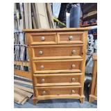 King Size Pine Headboard and Dresser Set
