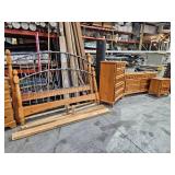 King Size Pine Headboard and Dresser Set