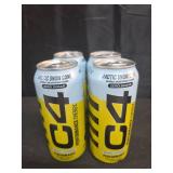 4pk C4 Carbonated Zero Sugar Energy Pre Workout Drink + Beta Alanine, Sparkling Arctic Snow Cone, 16 Fl Oz