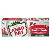 Canada Dry Zero Sugar Cherry Gingerale Fruit Splash 12oz, Pack of 12