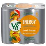 V8 +Energy Peach Mango Juice Energy Drink  8 fl oz Can  6 Count