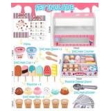 Wooden Ice Cream Toys Kids Kitchen Play Store for Toddlers Girls, Play Kitchen Accessories with Scoop and Menu and Fake Money, Wooden Toys for 3 4 5 Year Old Girls Boys Birthday - Retail: $27 Wooden Ice Cream Toys Kids Kitchen Play Store for Toddlers Girls, Play Kitchen Accessories with Scoop and Menu and Fake Money, Wooden Toys for 3 4 5 Year Old Girls Boys Birthday - Retail: $27