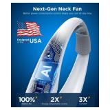 Heelkl AI Neck Fan, 4 Speeds Adjustable Portable Personal Fan Rechargeable, 4000 mAh Battery Faster Cooling Wearable Fan, Ultra Quiet for Home, Office, Travel, Outdoor - Retail: $20 Heelkl AI Neck Fan, 4 Speeds Adjustable Portable Personal Fan Rechargeable, 4000 mAh Battery Faster Cooling Wearable Fan, Ultra Quiet for Home, Office, Travel, Outdoor - Retail: $20