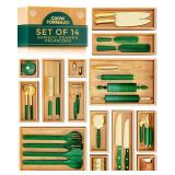 Grow Forward Bamboo Drawer Organizer Boxes - Set of 14 Wooden Drawer Organizers for Kitchen, Bathroom, Office, Desk, Vanity, Makeup - Non-Slip Junk Drawer Organizer Trays for Storage and Organization  Grow Forward Bamboo Drawer Organizer Boxes - Set of 14 Wooden Drawer Organizers for Kitchen, Bathroom, Office, Desk, Vanity, Makeup - Non-Slip Junk Drawer Organizer Trays for Storage and Organization