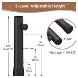 Pintuson 4 Pack Table Leg Extenders - 3 Levels Heights Adjustable Table Risers for Folding Tables, Rises 2/4/6 Inch, Suitable for Sewing Room, Puzzle Desk(Black) - Retail: $26 Pintuson 4 Pack Table Leg Extenders - 3 Levels Heights Adjustable Table Risers for Folding Tables, Rises 2/4/6 Inch, Suitable for Sewing Room, Puzzle Desk(Black) - Retail: $26