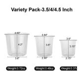 Aprilzoth 30 Pack 3.5/4/4.5 Inch Clear Nursery Pots, Transparent Nursery Pots with Drainage Holes Durable Flexible Food-Grade Plastic Plants Pots Variety Pack Seedling Pots with 20pcs Labels - Retail: Aprilzoth 30 Pack 3.5/4/4.5 Inch Clear Nursery Pots, Transparent Nursery Pots with Drainage Holes Durable Flexible Food-Grade Plastic Plants Pots Variety Pack Seedling Pots with 20pcs Labels - Retail: